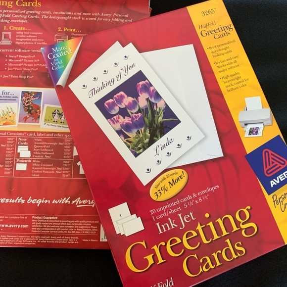 Avery Other - Avery Inkjet Greeting Cards, 5 1/2”x8 1/2” 20/box, matte white. NIB